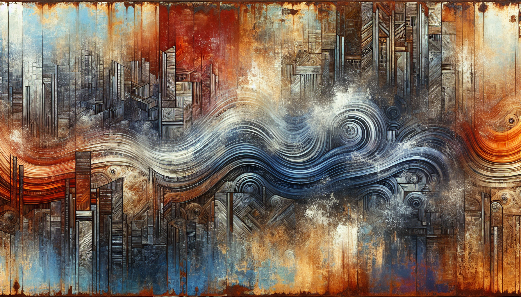 Abstract artwork reflecting today's tense mood