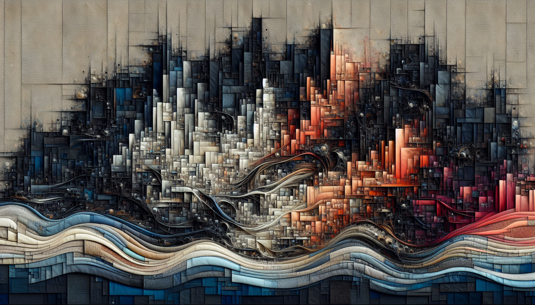 Abstract artwork reflecting today's tense mood