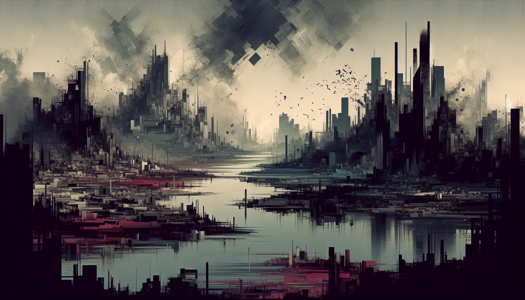 Abstract artwork reflecting today's somber mood