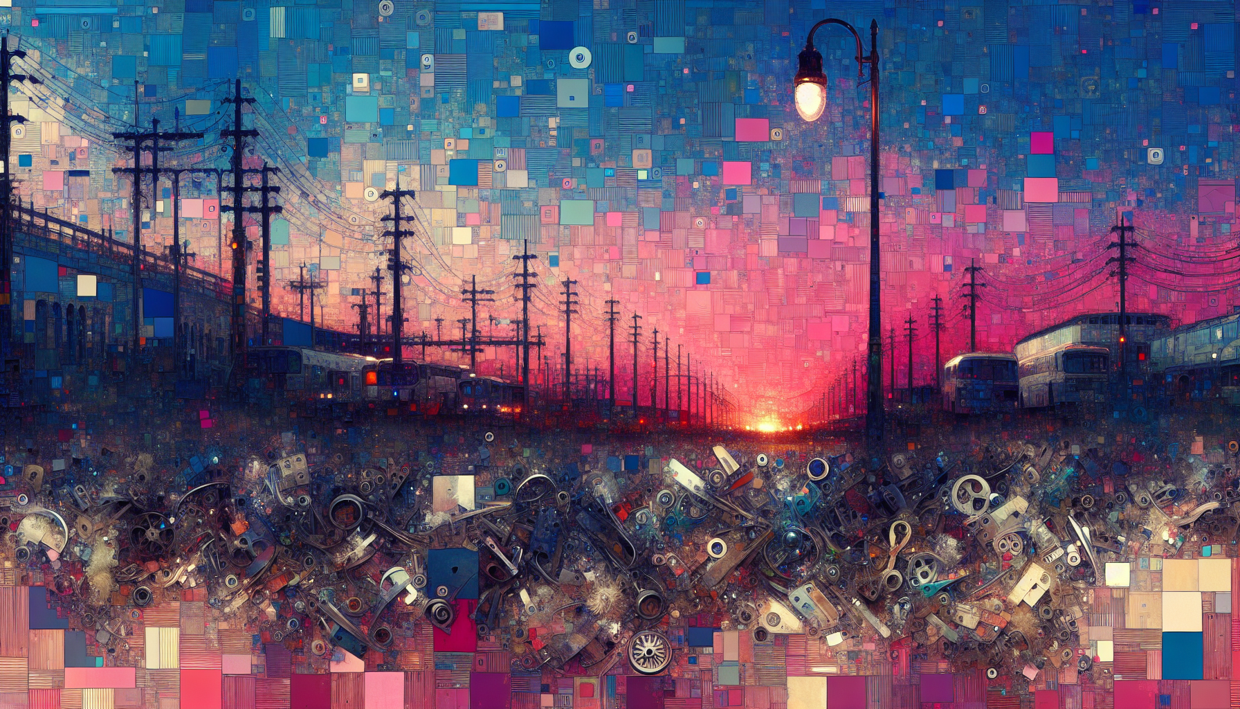 Abstract artwork reflecting today's tense mood