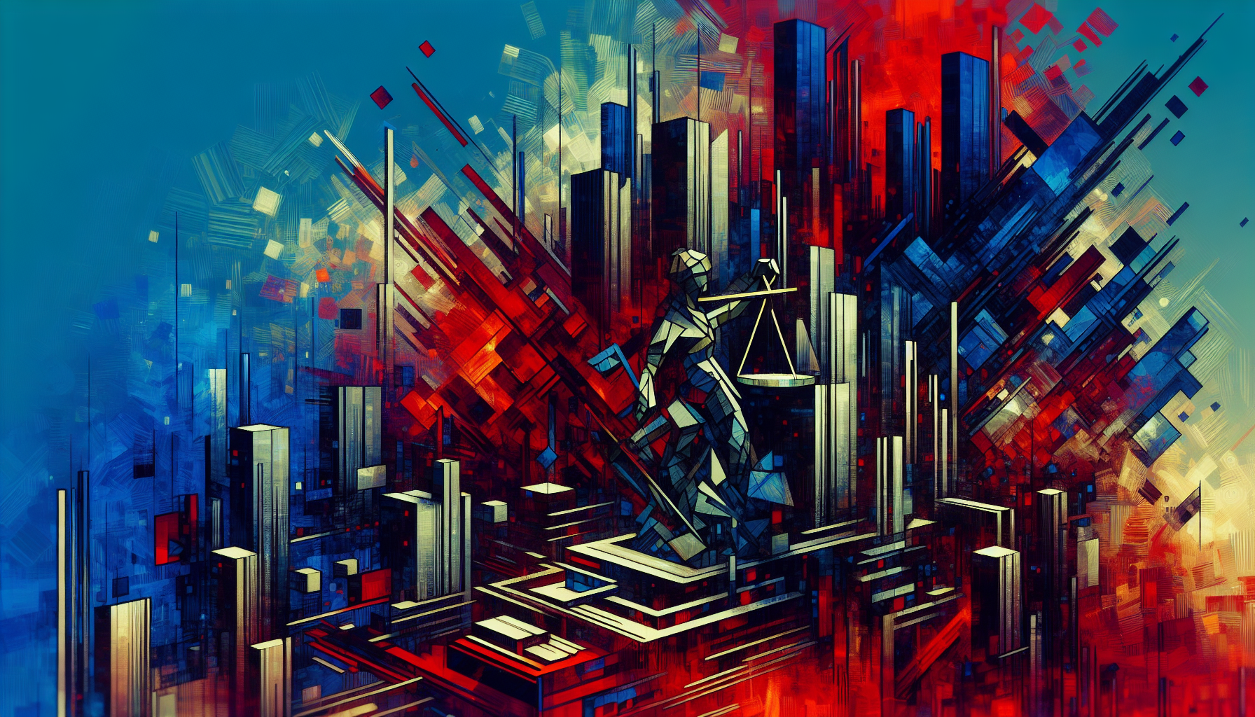 Abstract artwork reflecting today's tense mood