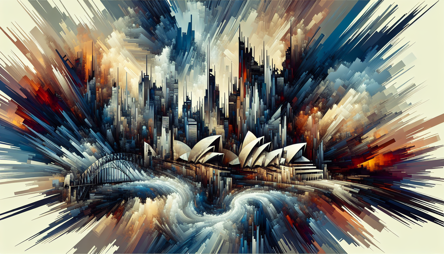 Abstract artwork reflecting today's tense mood