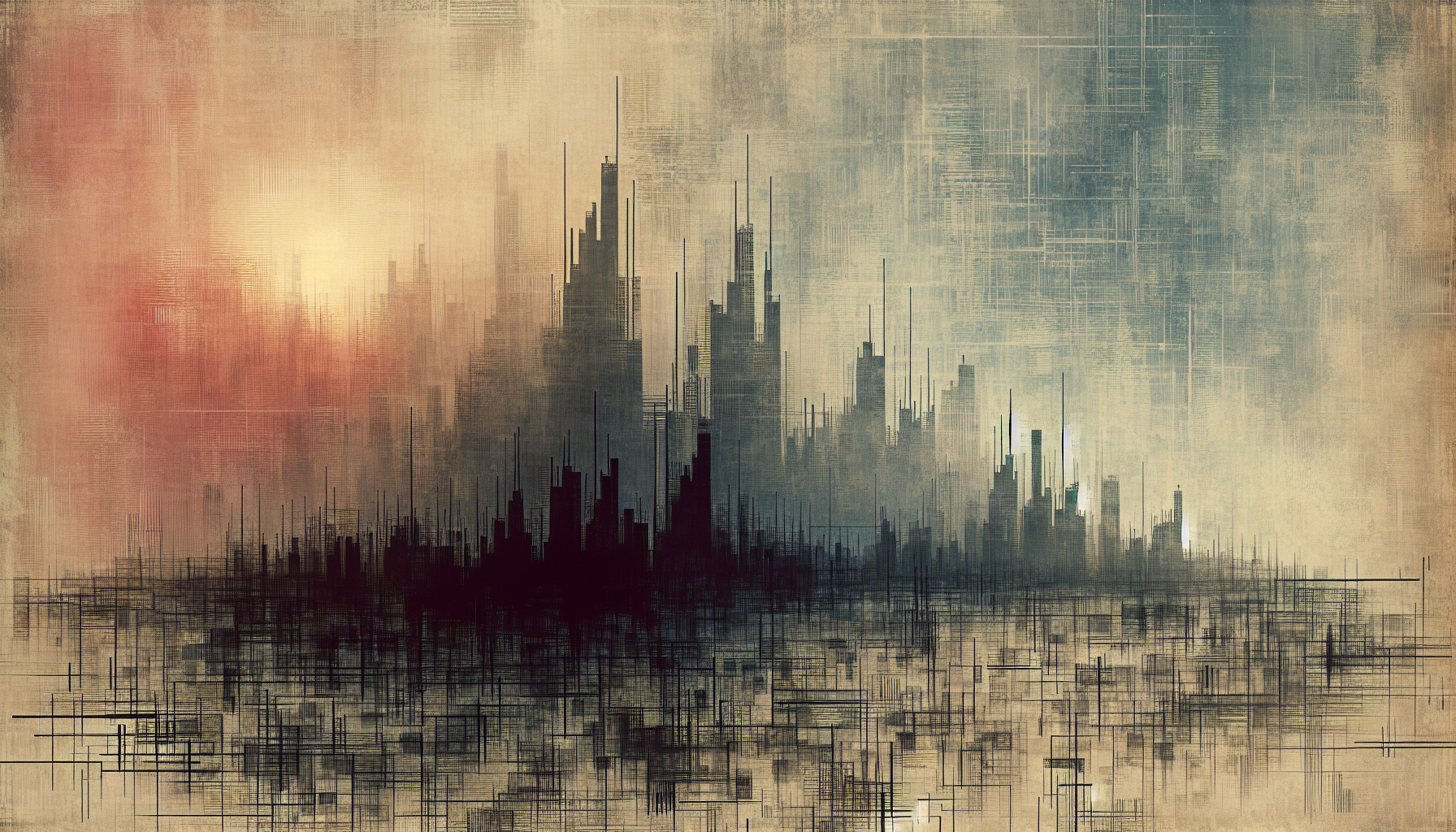 Abstract artwork reflecting today's tense mood