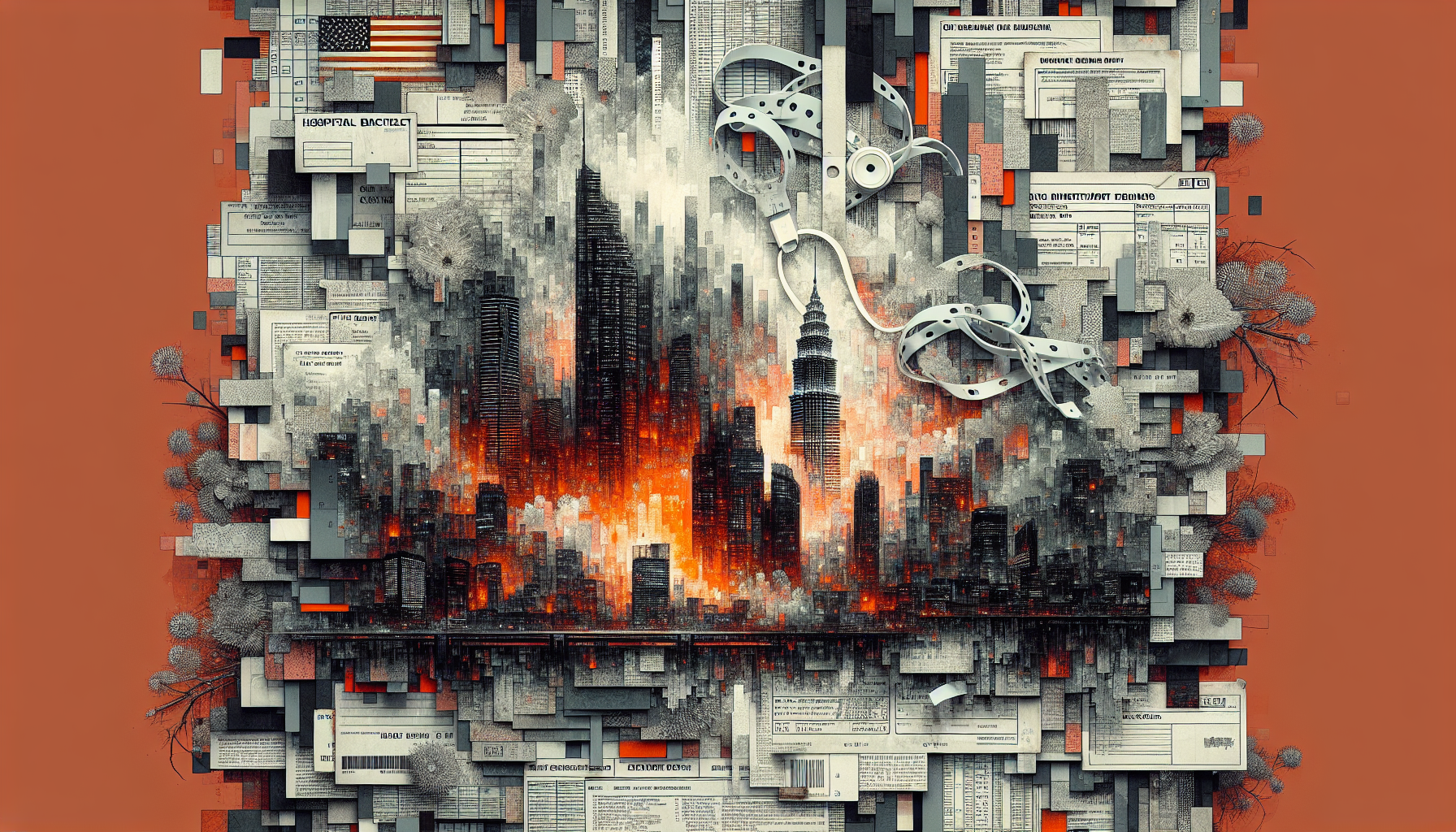 Abstract artwork reflecting today's tense mood