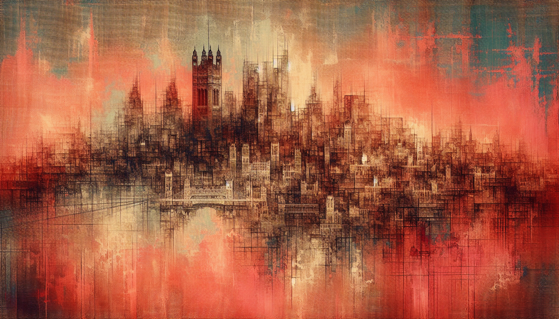 Abstract artwork reflecting today's tense mood